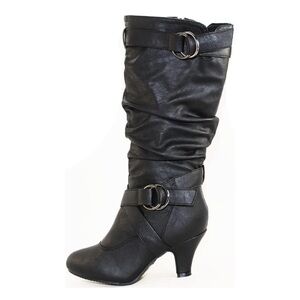 TRENDS UP Collection Women Fashion black slouchy Boots calf high size-5.5